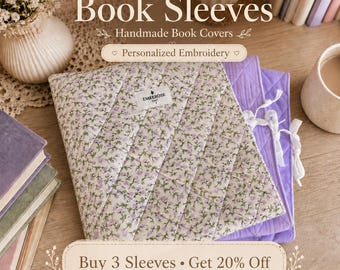 Funda de tela hecha a mano con lazos para libros, 20 x 27 cm: Funda protectora para Kindle - algodón - Funda para Biblia