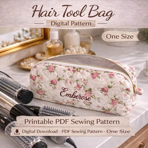 Digital Hair Tool Bag Pattern PDF – Printable Sewing Pattern – One Size