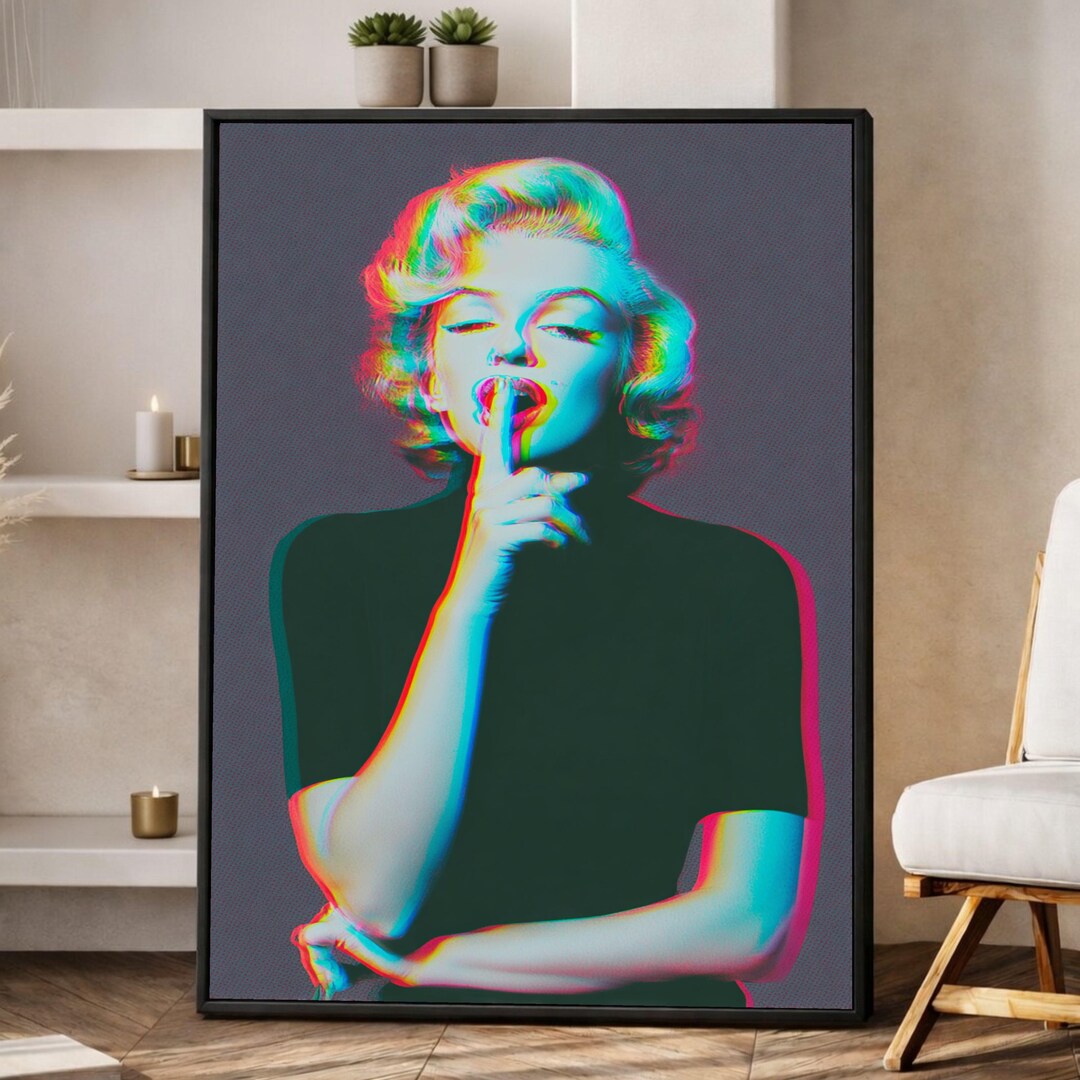 Retro Pop Art Marilyn Monroe Canvas Print, Glamour Portrait Wall Art ...