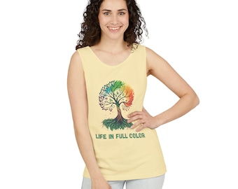 Life in Full Color Tree tank top | Rainbow Tree Design
