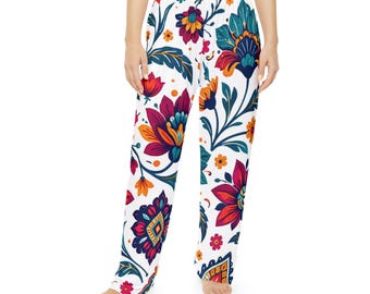Colorful Floral Paisley Pajama Pants | AOP Lounge Bottoms