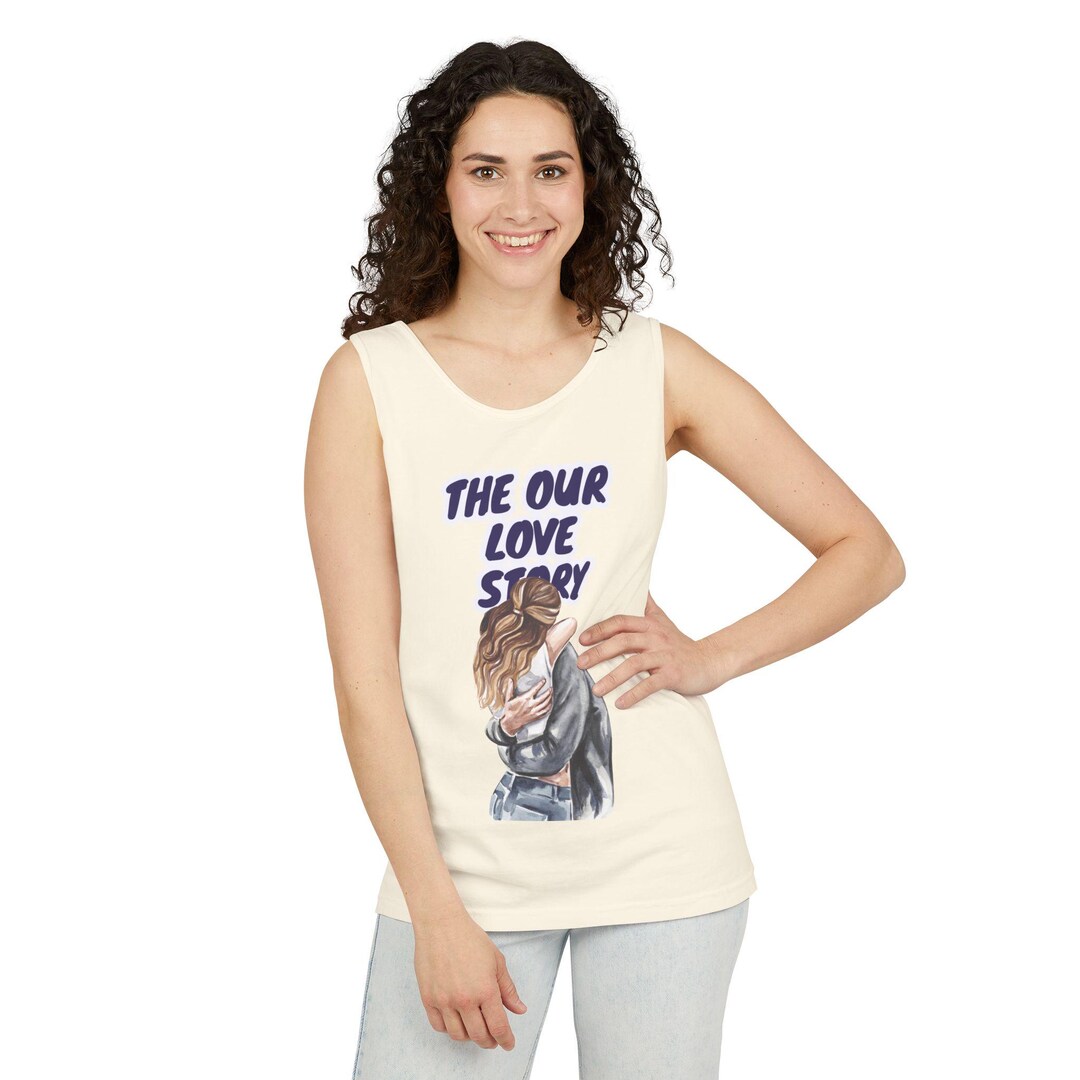 The Our Love Story Couple Hug Tank Top | Romantic Illustration - Etsy