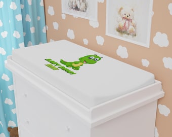 Funda para cambiador de bebé con diseño de dinosaurio verde de KidsCo Premium Brand / Decoración infantil con temática de dinosaurios