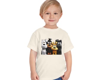 Cartoon Dog Toddler Tee: Playful Pups, Lightweight Cotton Shirt