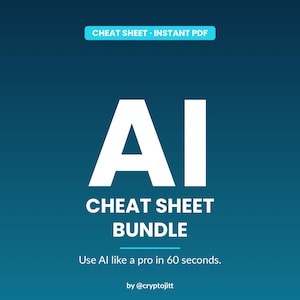 AI Cheat Sheet Bundle | ChatGPT Prompts Guide | Artificial Intelligence Quick Reference | Digital Download PDF