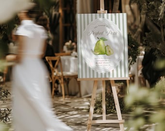 Birne Brautparty-Willkommens-Schild | Hochzeit Poster | Birnen-Thema Dekor | 16X20, 18X24, 24 x 36 Zoll Canva Template, BST01