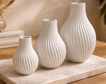 Vaso di design stampato in 3D – Decorazione in stile giapponese e scandinavo – Vaso scultoreo minimalista per fiori secchi – Oggetto decorativo