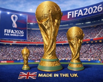 2026 World Cup Trophy Replica – 3D Printed Display Piece with Metallic Gold Finish