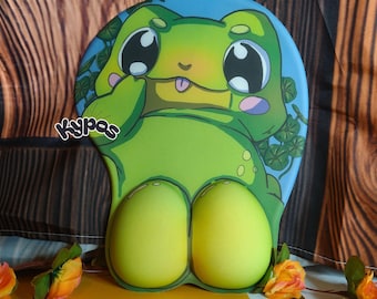 Frog Butt Mousepad with Wrist Rest – “Frog Butt” 3D Mousepad – Ergonomic Gaming Accessory – Funny Kawaii Frog Design