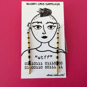 ¿Qué demonios? Pendientes con código binario