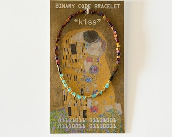 Klimt "kiss" Secret Computer-Coded Bracelet for the Tech and Art Nerds