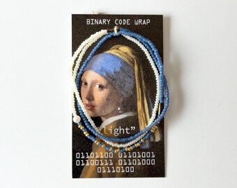 Girl with a Pearl Earring "light" Secret Computer-Coded Wrap for Tech and Art Lovers