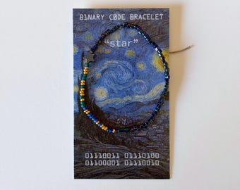 Van Gogh "star" Secret Computer-Coded Bracelet for the Tech and Art Nerds