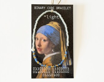 Girl with a Pearl Earring "light" Secret Computer-Coded Bracelet for the Tech and Art Nerds