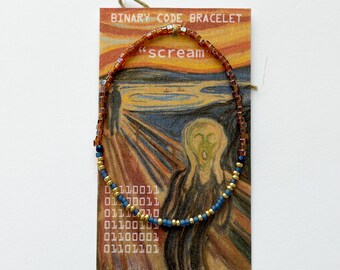 Munch "scream" Secret Computer-Coded Bracelet for the Tech and Art Nerds