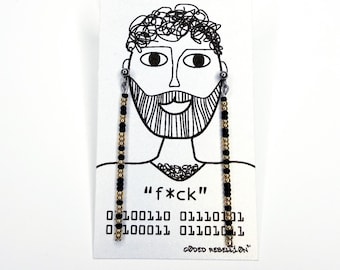 F*ck Binary Code Earrings