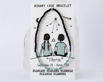 Secret Message Zodiac Binary Code Bracelet for STEAM Engineers Computer Nerds Coder