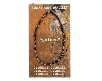 Klimt "golden" Secret Computer-Coded Bracelet for the Tech and Art Nerds