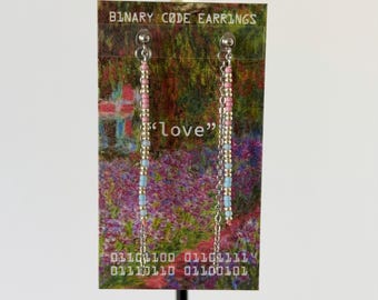 Claude Monet "love" Secret Computer-Coded Earrings