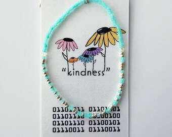 Secret Message Computer Code Bracelet-Custom Word Option-Stretchy, No Clasp-Multiple Sizes