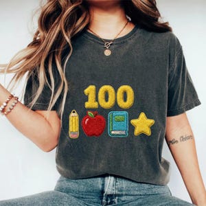 100 Days of School Chenille PNG, Fuzzy Teacher Student Digital Design, Back to School Apple Pencil Book Star Sublimation