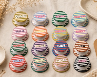 Personalized Striped Phone Grip, Custom Name Phone Holder Stand, Cute Pastel Pop Socket Style Grip, Aesthetic Y2K Cell Phone Accessory Gift