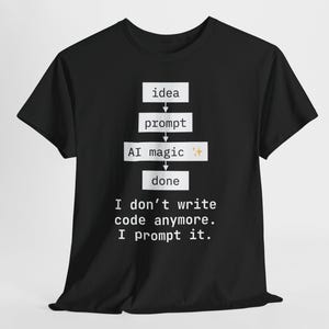 AI Developer Shirt I Don’t Write Code Anymore I Prompt It | Vibe Coding Tee | Programmer Humor | Tech Nerd Gift