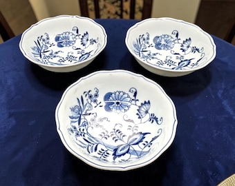 Blue Danube Set of 3 Coupe Cereal Bowls – 6 Inch, Pristine Condition