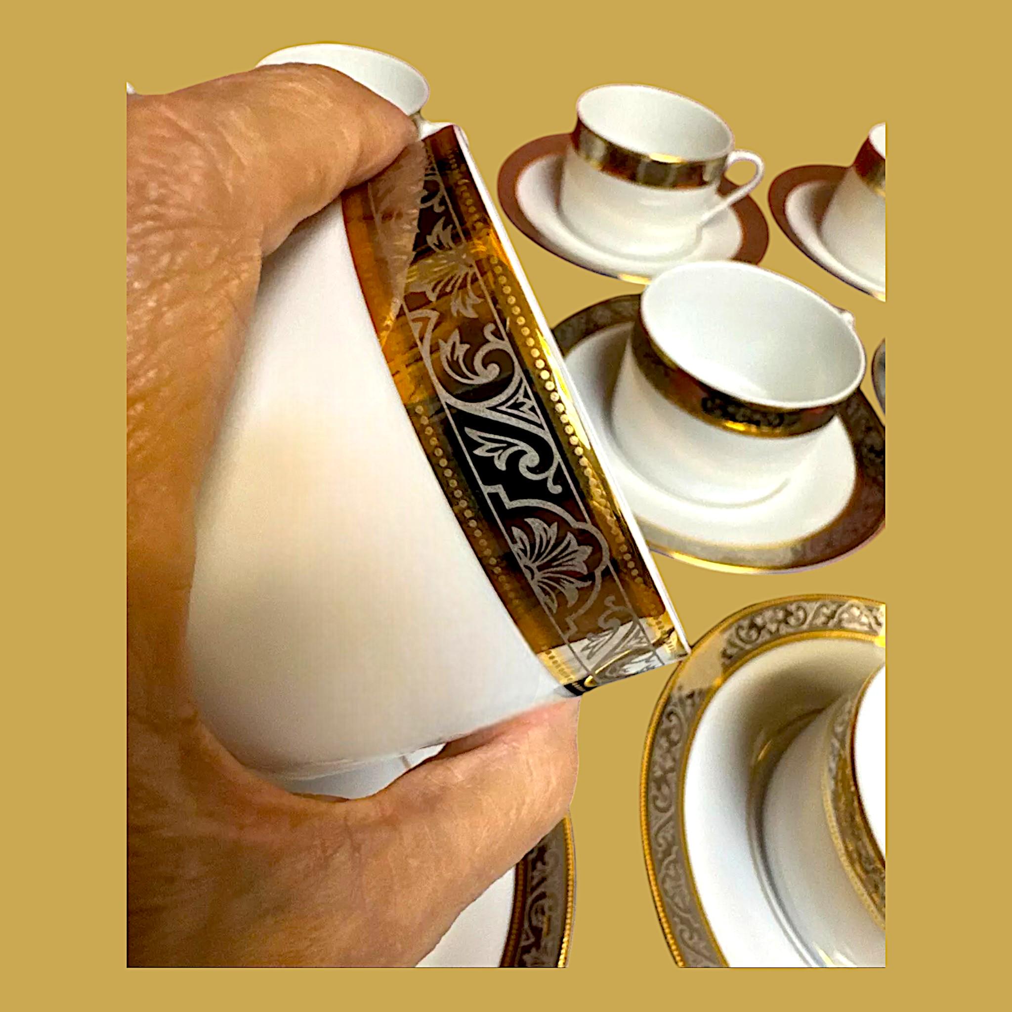 Vintage Limoges Cup and Saucer Set: Philippe Deshoulieres Orleans