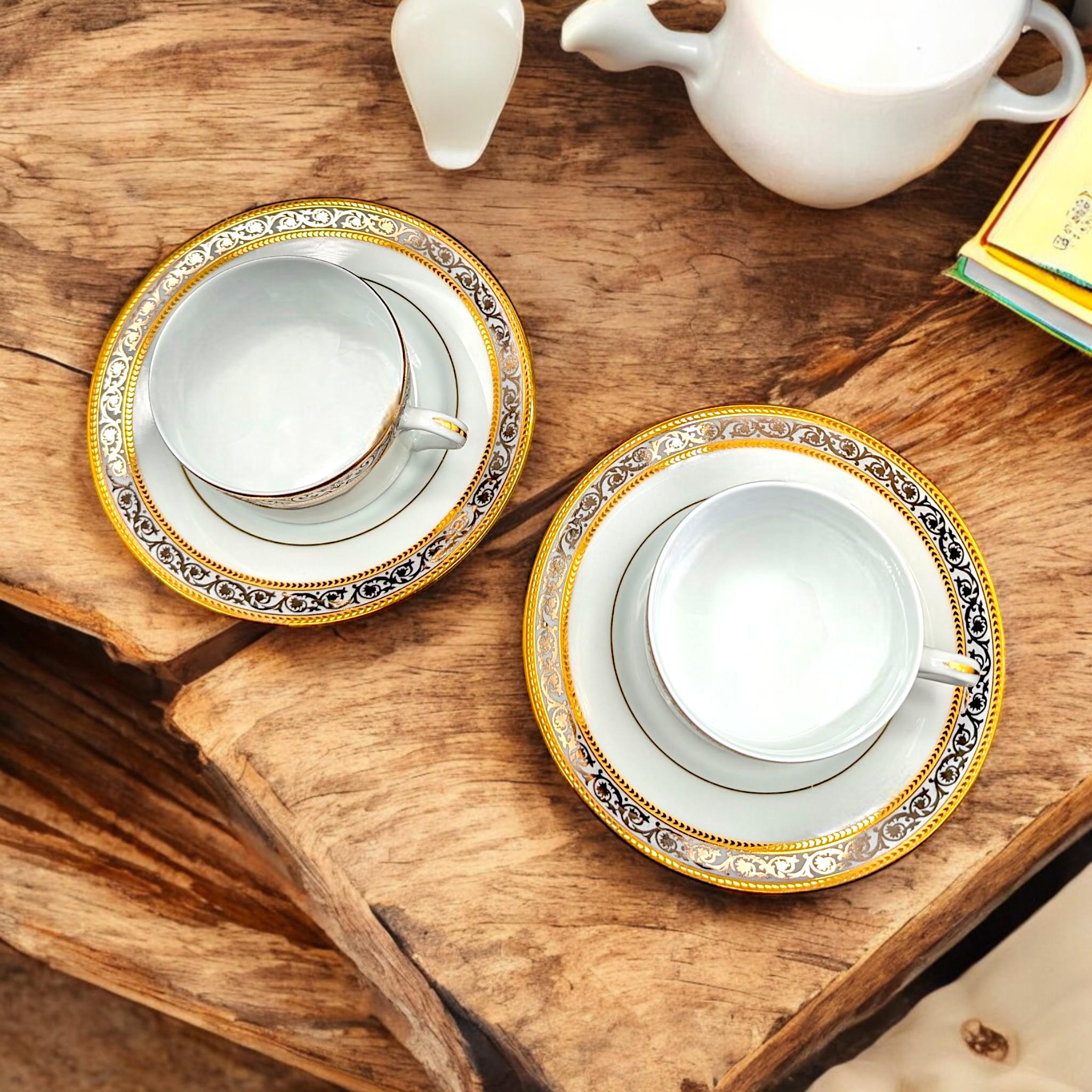 Vintage Limoges Cup and Saucer Set: Philippe Deshoulieres Orleans