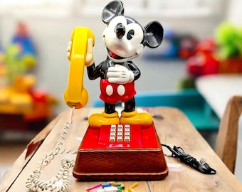 Teléfono de Mickey Mouse con pulsador de una sola línea de American Telecommunications, 1976