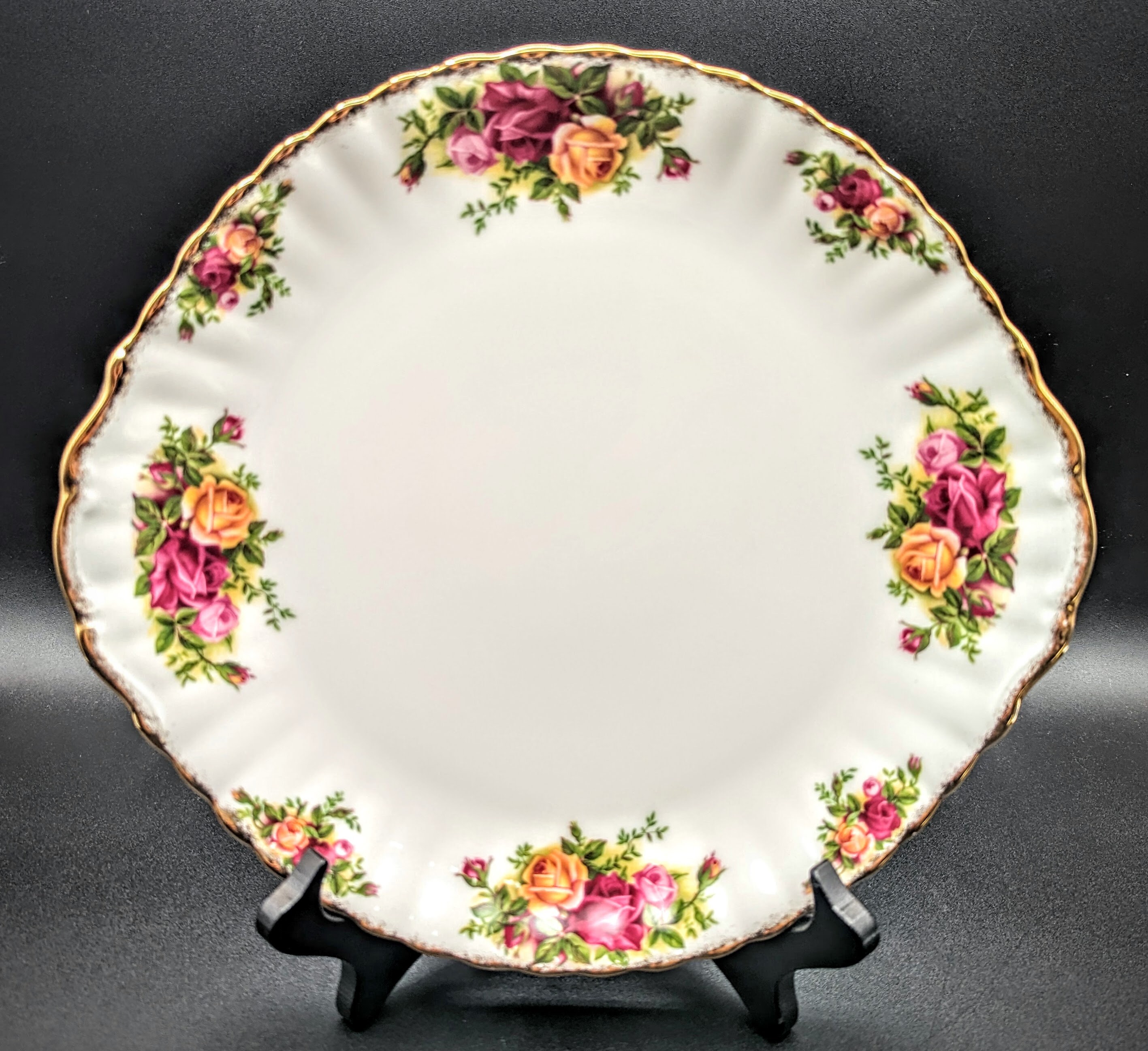 Royal albert old cheap country roses cake plate