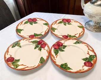 Franciscan Apple Bread Plates - Set of 4 Vintage Ceramic Dishes