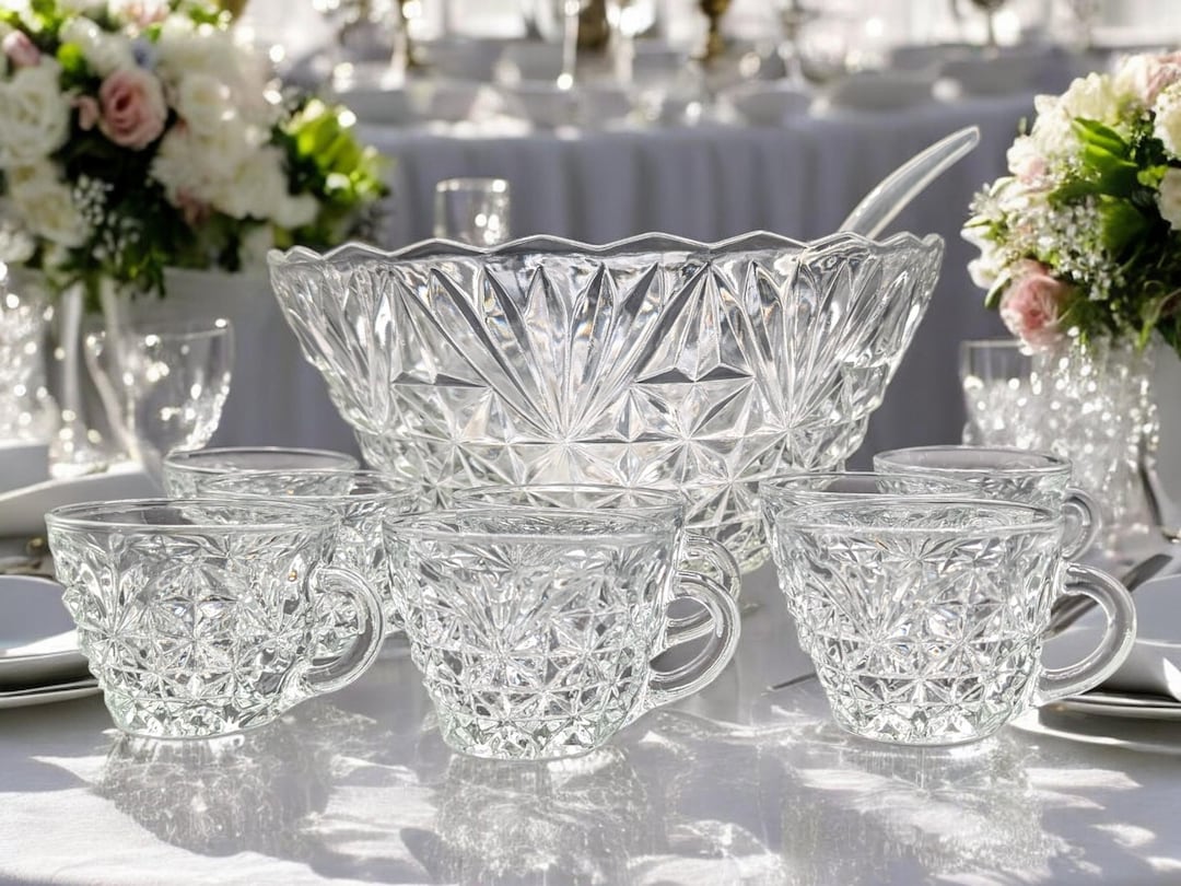 ANCHOR HOCKING社のPUNCH ボウルセット　ARLINGTON27 ANCHOR HOCKING社のPUNCH ボウルセット ARLINGTON27 Glass Punch Bowl