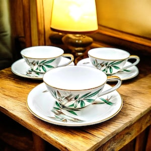 Noritake Canton Bamboo Tea Cup and Saucer Set - Pattern #5027