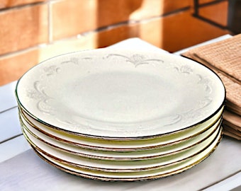 Noritake Casablanca Bread Plates (Set of 5): Vintage Floral Platinum Trim