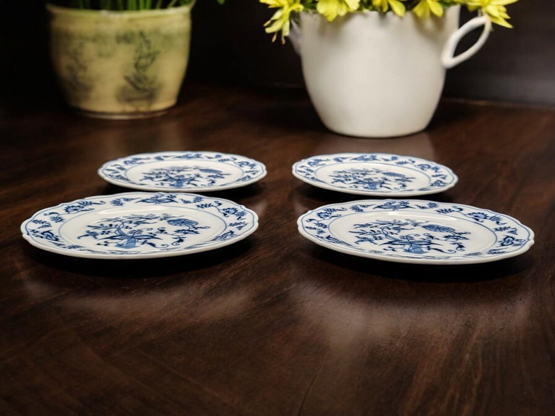 Set of 4 Blue Danube Bread Plates, Blue Onion Pattern, Japan Porcelain ...
