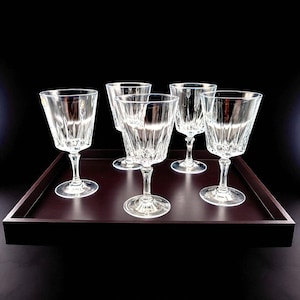 Vintage Set of 5 Cristal D&#39;Arques - Durand Versailles Water Goblet 6 5/8&quot; Stemware France Pristine Condition Circa 1960s