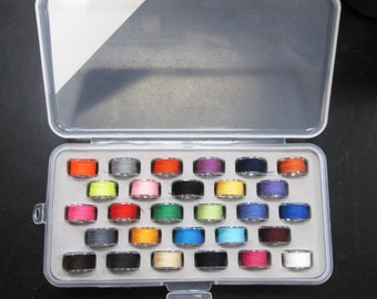 Single Bobbin Box w/ 28 Assorted Color Prewound Bobbins