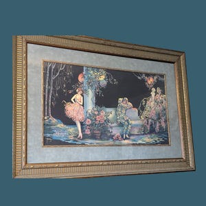 1 / 3 TURNER ミッドセンチュリー 白鷺プリントアート リプロダクト版 1940 Tropical Crane /Egret Scenic Print, Mirror Framed by Billy