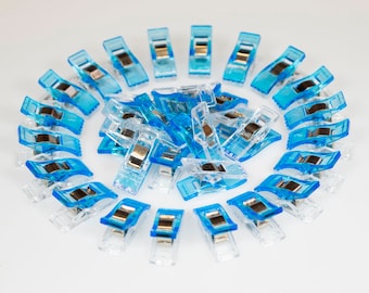 200 Bulk Count Small Blue Plastic Quilting or Crocheting Sewing Clips #1753
