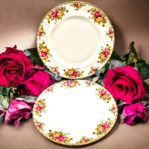 Vintage Set of 2 Vintage Royal Albert Old Country Roses Bone China England 1962 Backstamp Bread Plates 6 Inches