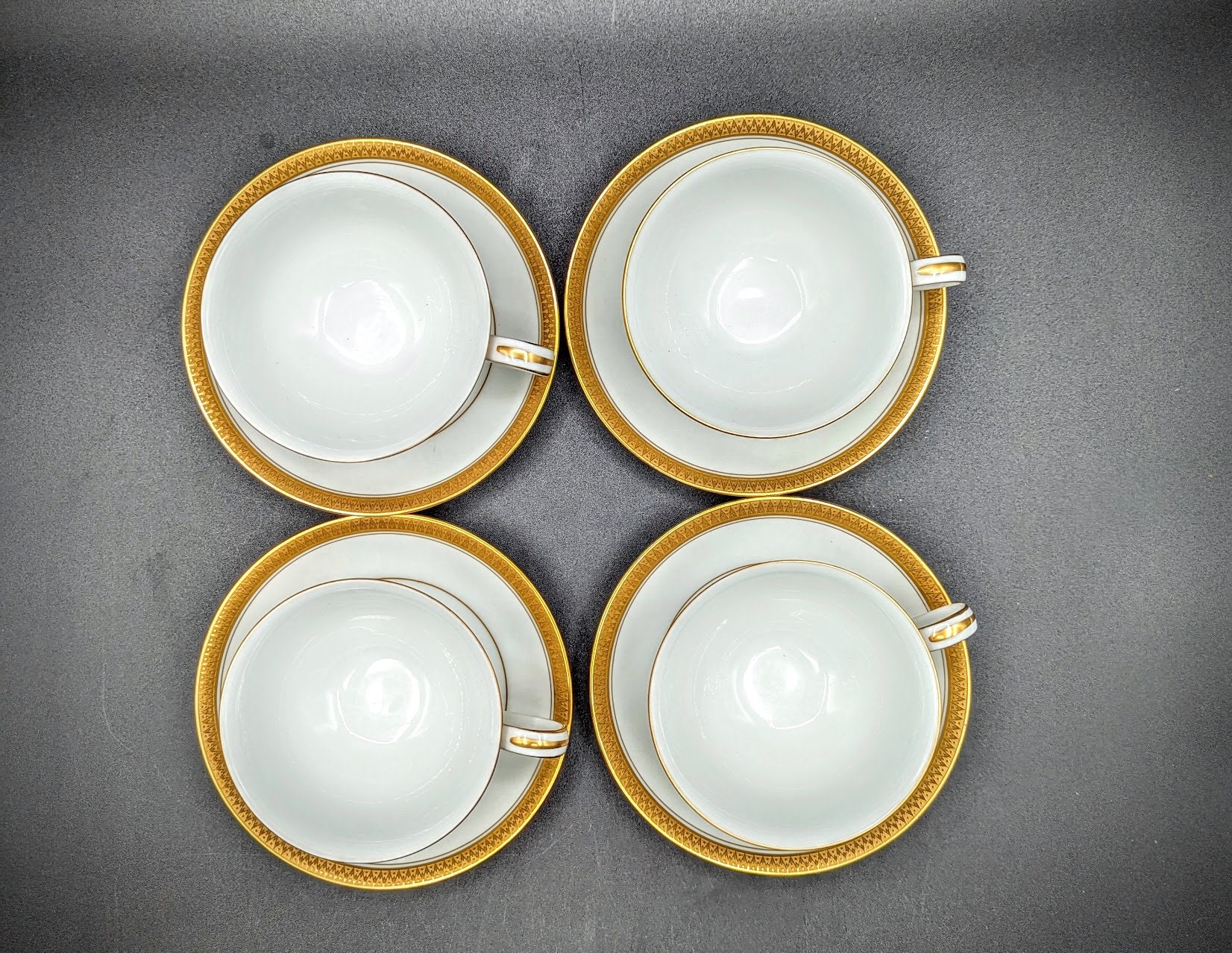 食器 rin5 Vintage Noritake Goldridge 5084 S Set of 4 Footed Teacups