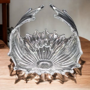 Vintage Mid Century Cofrac Art Verrier France Crystal Bowl Centerpiece Statement Piece
