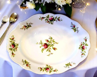 きなこもち レリアン ROCHAS 日本製 フラワープリント 13号 Traditions Fine China, Johann Haviland Moss Rose, 15 Inch Oval