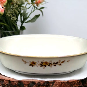 Vintage Noritake Ninon Serving Bowl: Gold Roses, Gold Rim (8.5 inch)