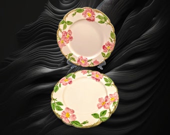 Set of 2 Franciscan Desert Rose 10.5" Dinner Plates- Excellent Condition No Cracks or Chips- Made in California