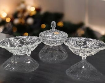 Anchor Hocking Star of David Bon Bon Bowls & Candy Dish Set