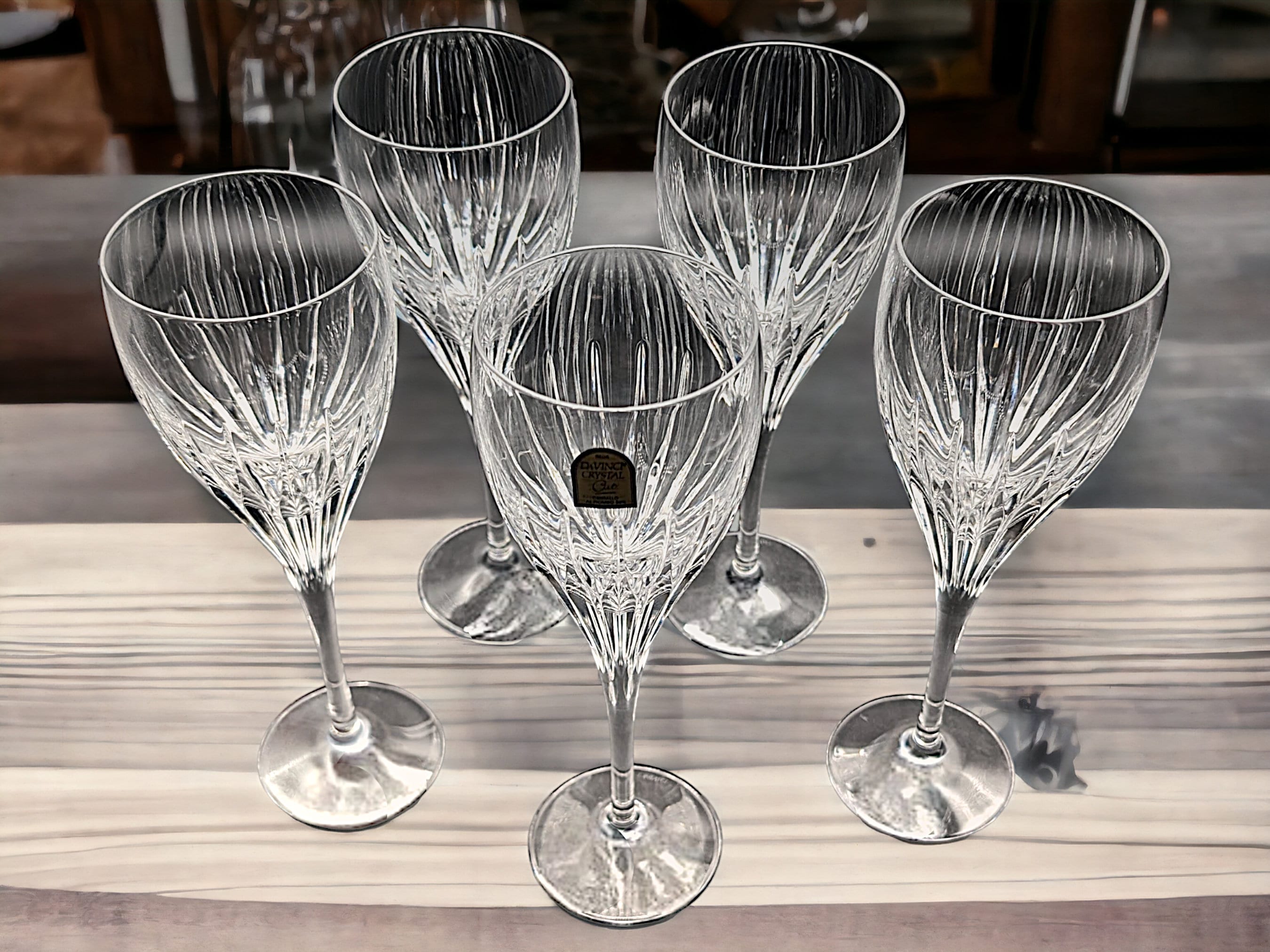 Davinci Prato Crystal Water Goblets - Set of 5, 24% Lead Crystal