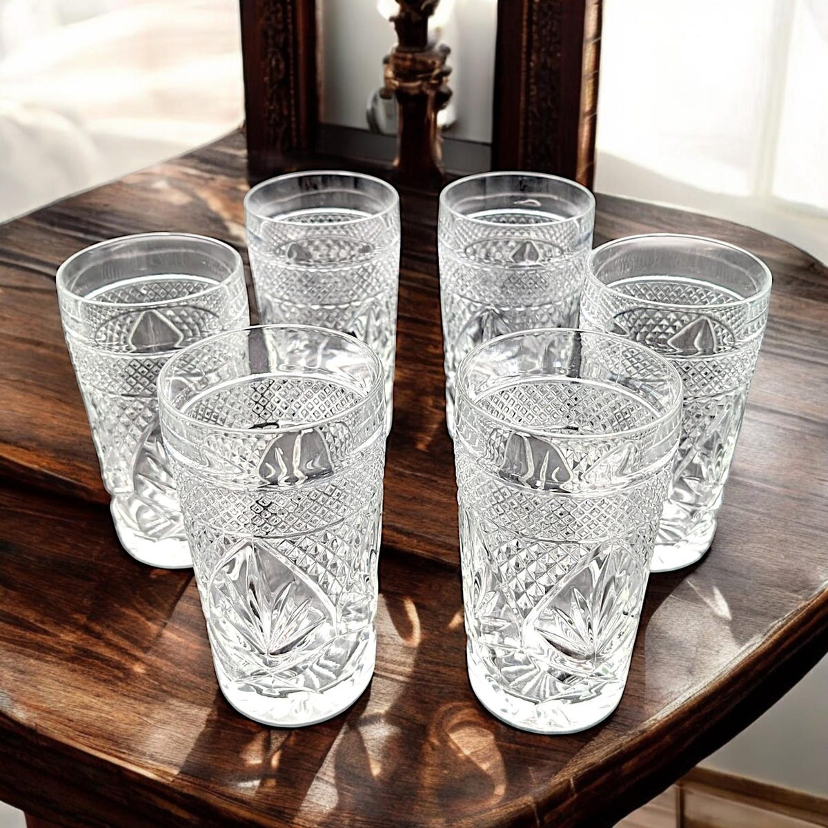 Vintage Cristal D'arques-durand Antique Tumbler Highball Glass Set of 6